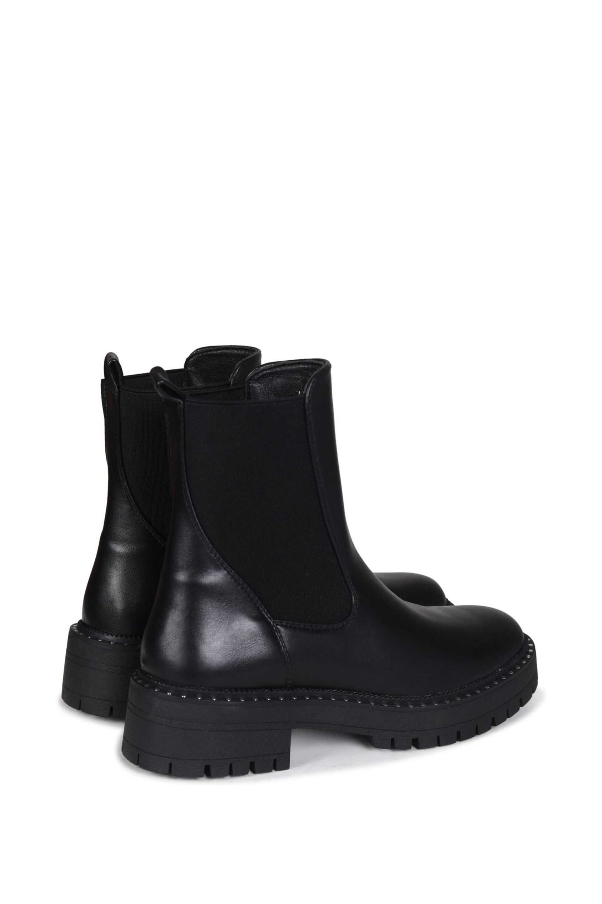 Linzi Black Faux Leather Andrea Soft Silver Stud Detail Sole Chelsea Boot - Image 5 of 5