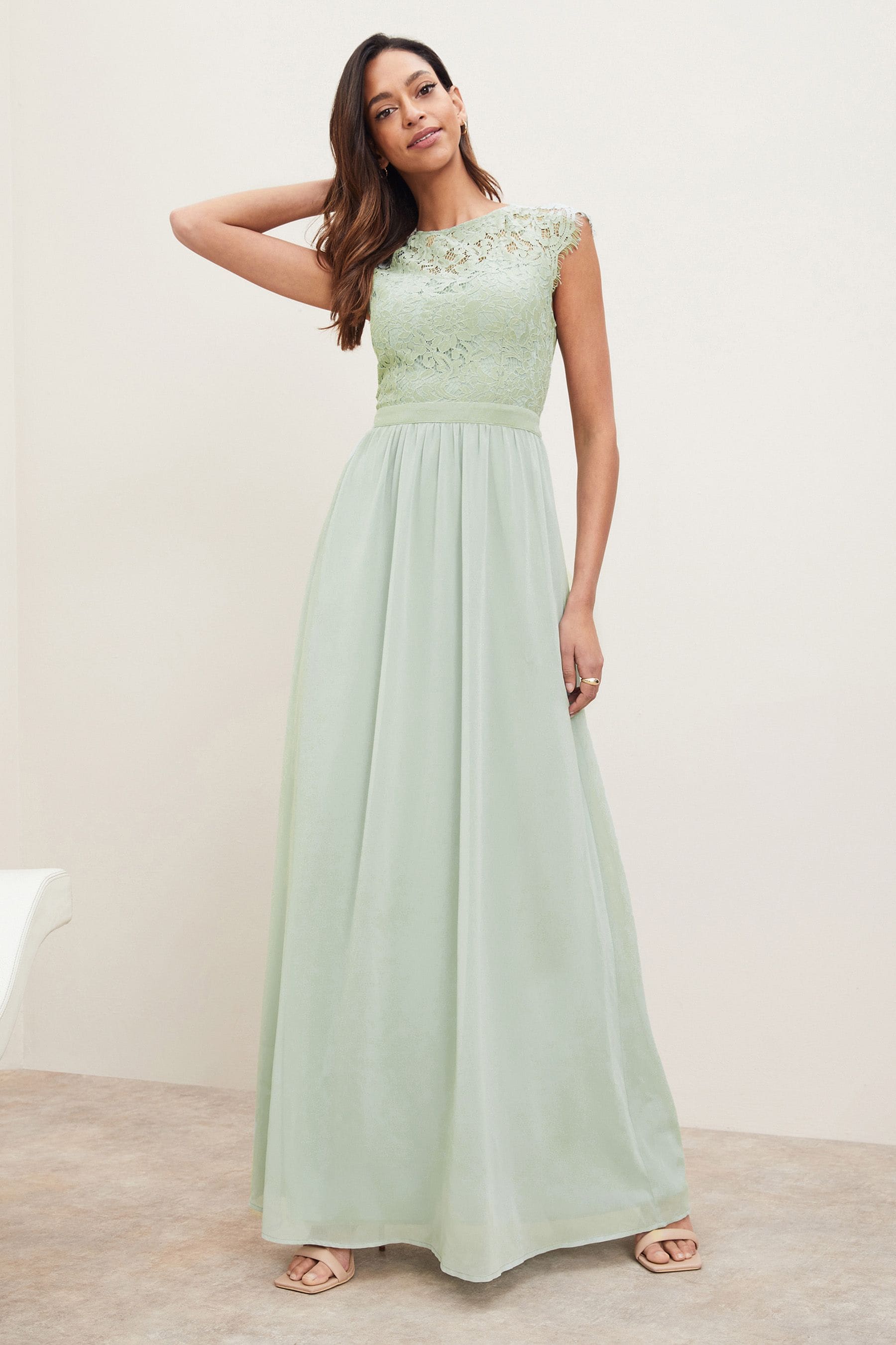 Lace top bridesmaid dress cheap