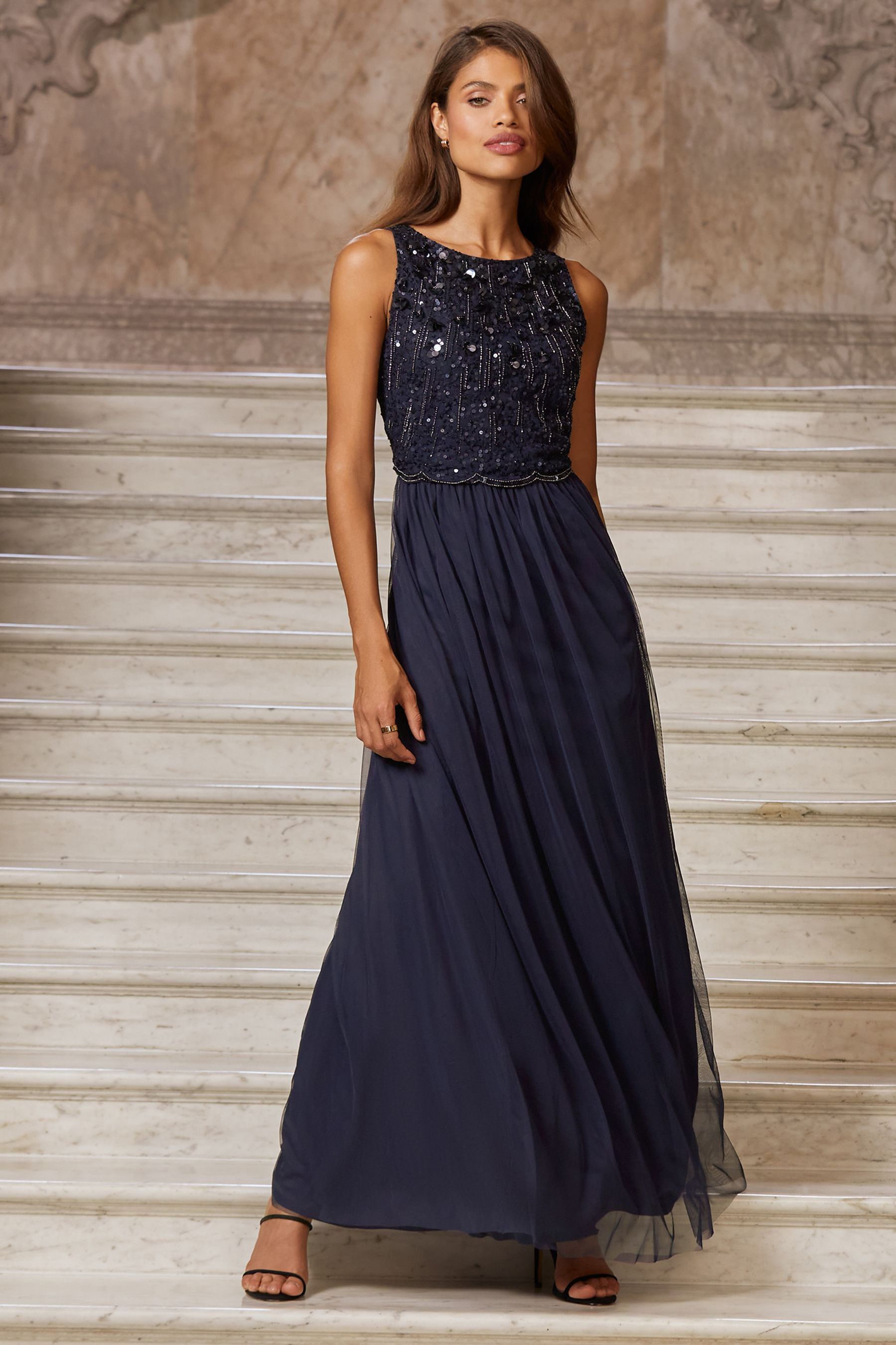 Buy Lipsy Navy Natalie Hand Embellished Bridesmaid Maxi Dress from Next Denmark