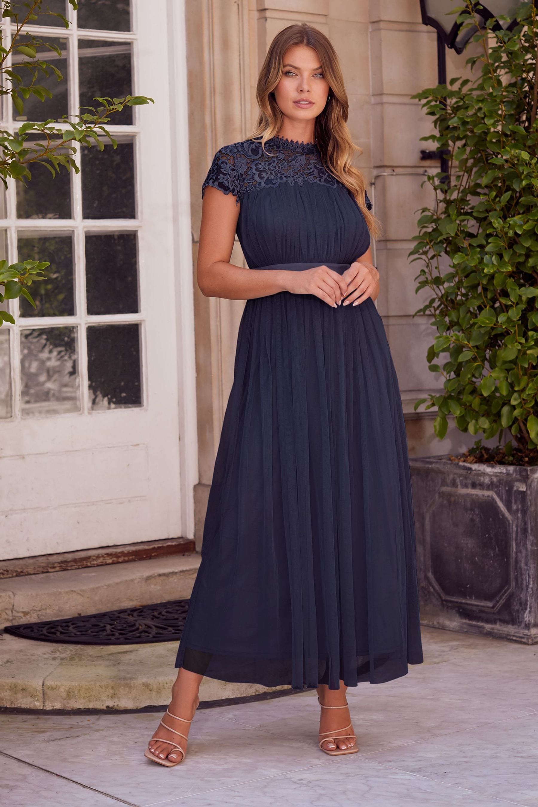 Lace top tulle dress cheap