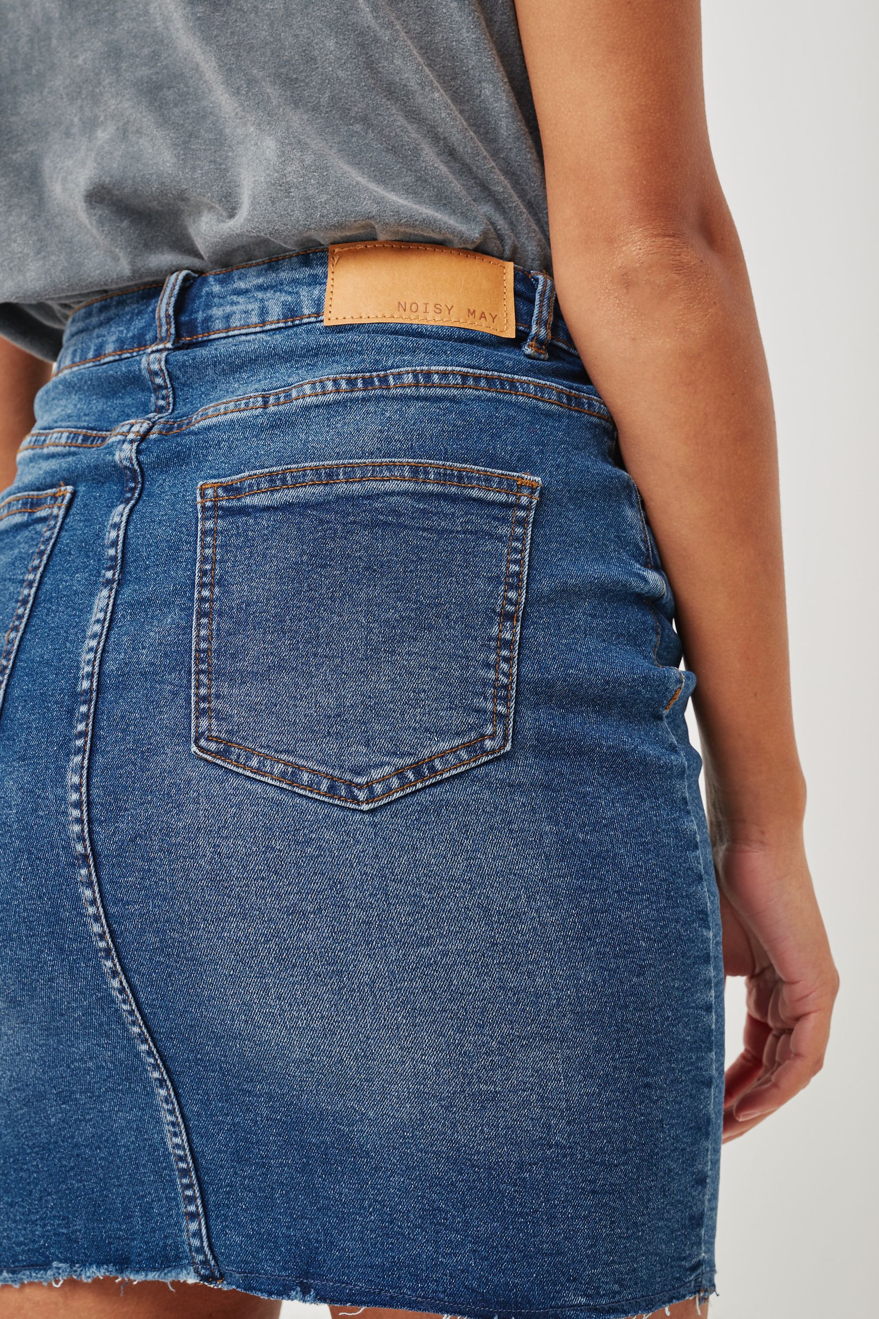 High waist fitted denim skirt clearance