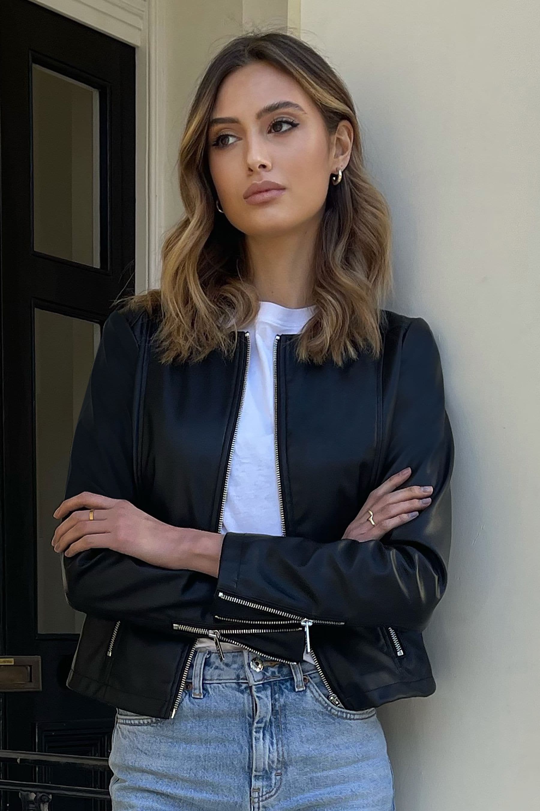 Next lipsy leather jacket clearance
