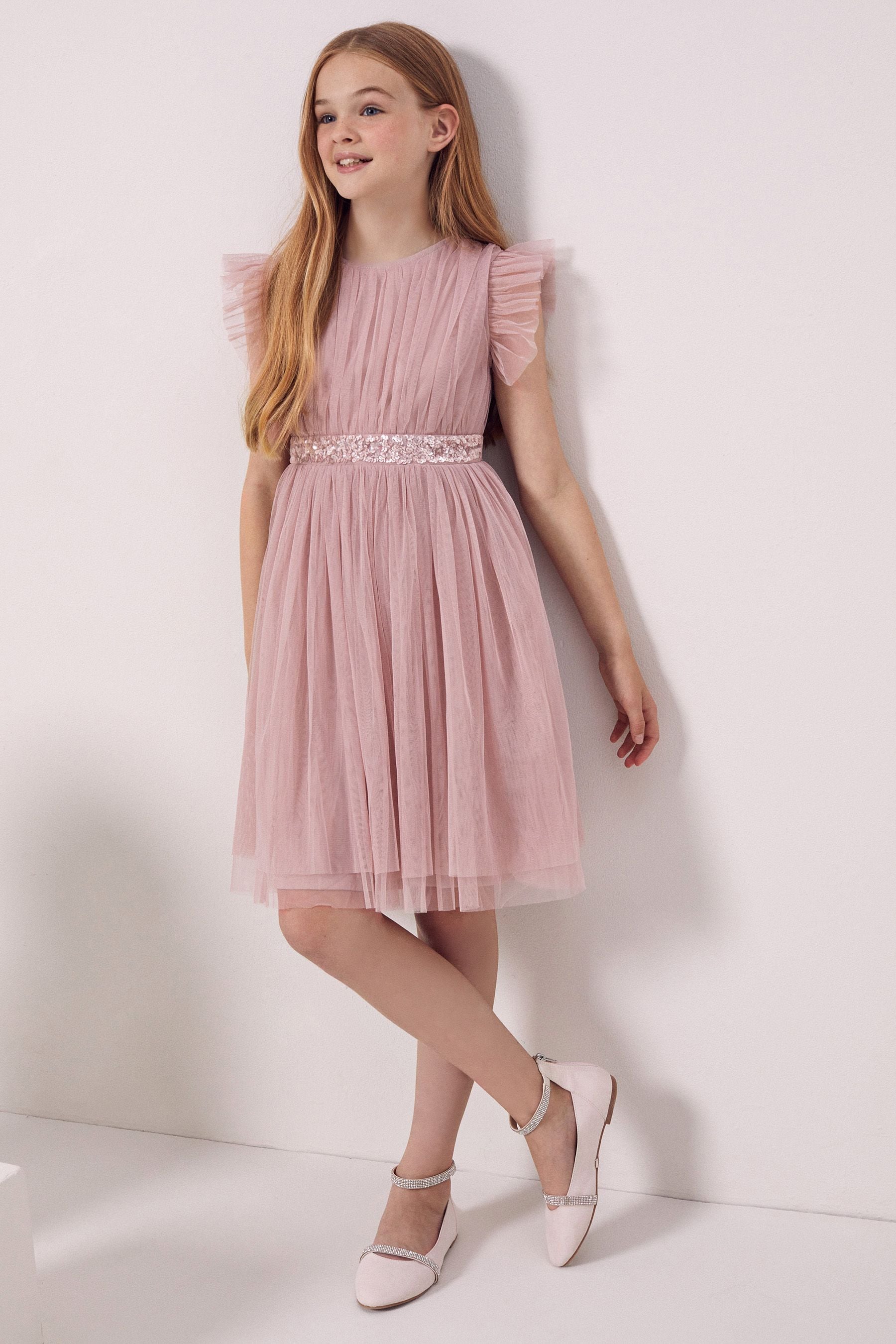 Buy Maya Pink Embellished Waist Tulle Party Dress Girls from Next Luxembourg