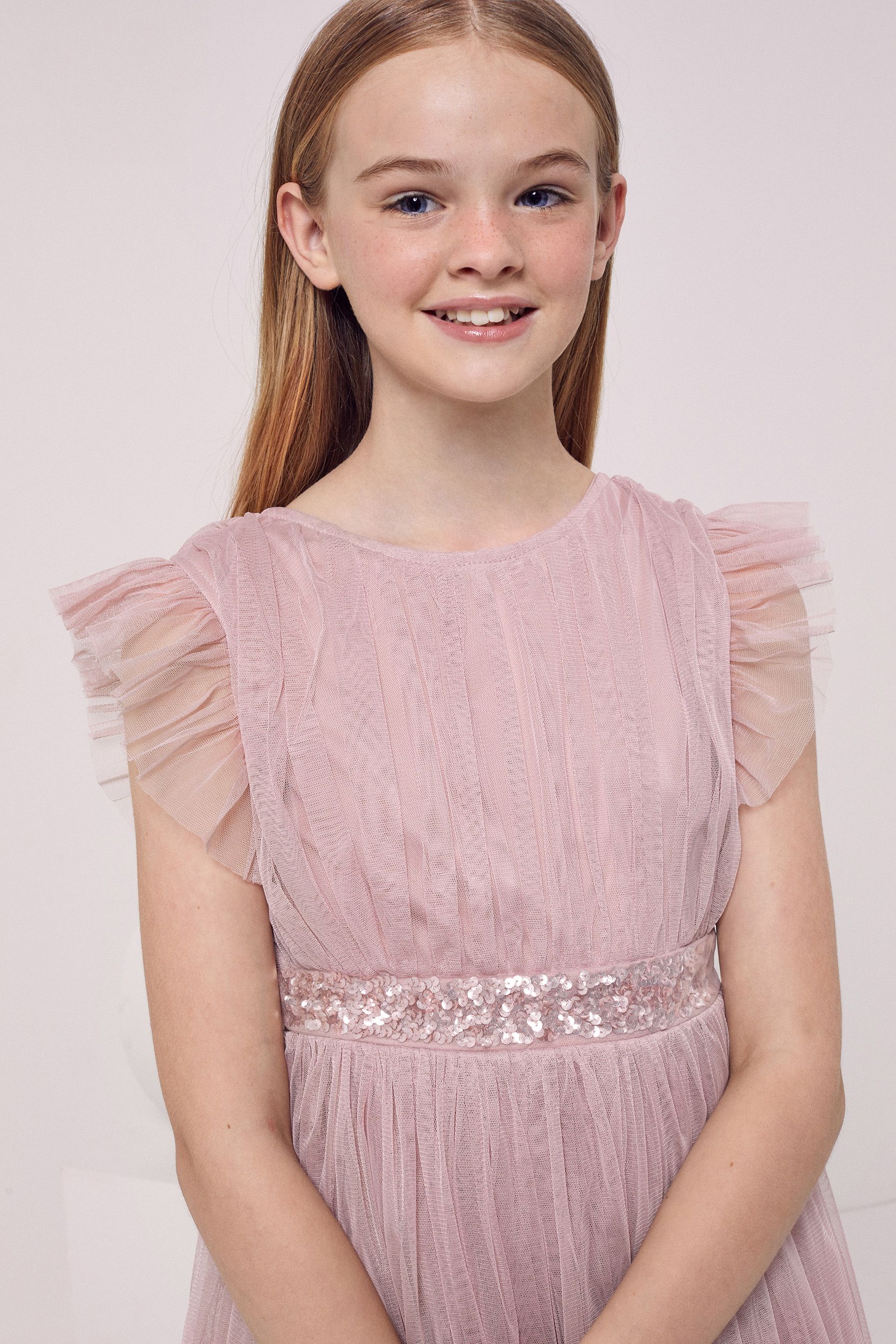 Maya embellished tulle midi dress 2025