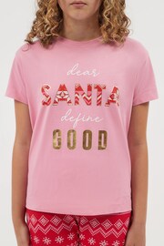 Society 8 Pink & Red Dear Santa Pyjama Set - Image 4 of 5