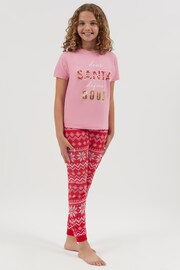 Society 8 Pink & Red Dear Santa Pyjama Set - Image 5 of 5