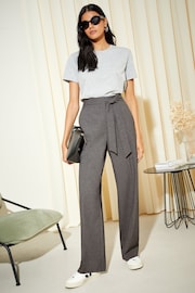Friends Like These Grey Wide Leg Textured Tailored Trousers - Image 3 of 4