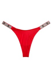 Victoria's Secret Lipstick Red Smooth Monogram Thong Shine Strap Knickers - Image 3 of 3