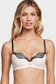 Victoria's Secret Coconut White Lace Trim Lightly Lined Demi Bra - Image 1 of 3