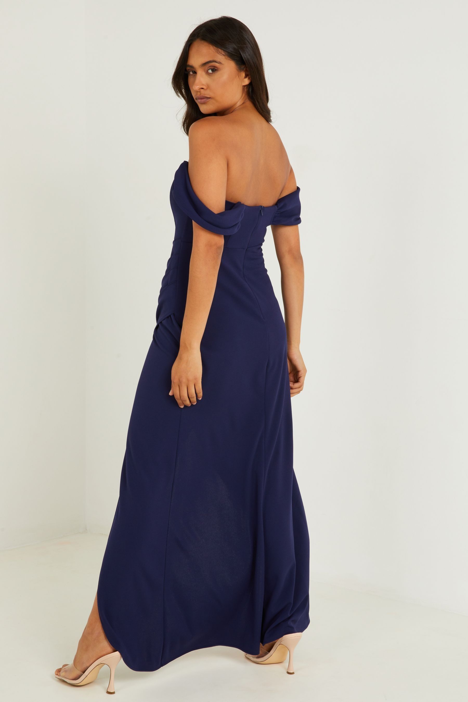 Buy Quiz Navy Split Leg Maxi Dress from Next Luxembourg