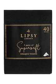 Lipsy Black 3 Pack Super Soft 40 Denier Tights - Image 3 of 3