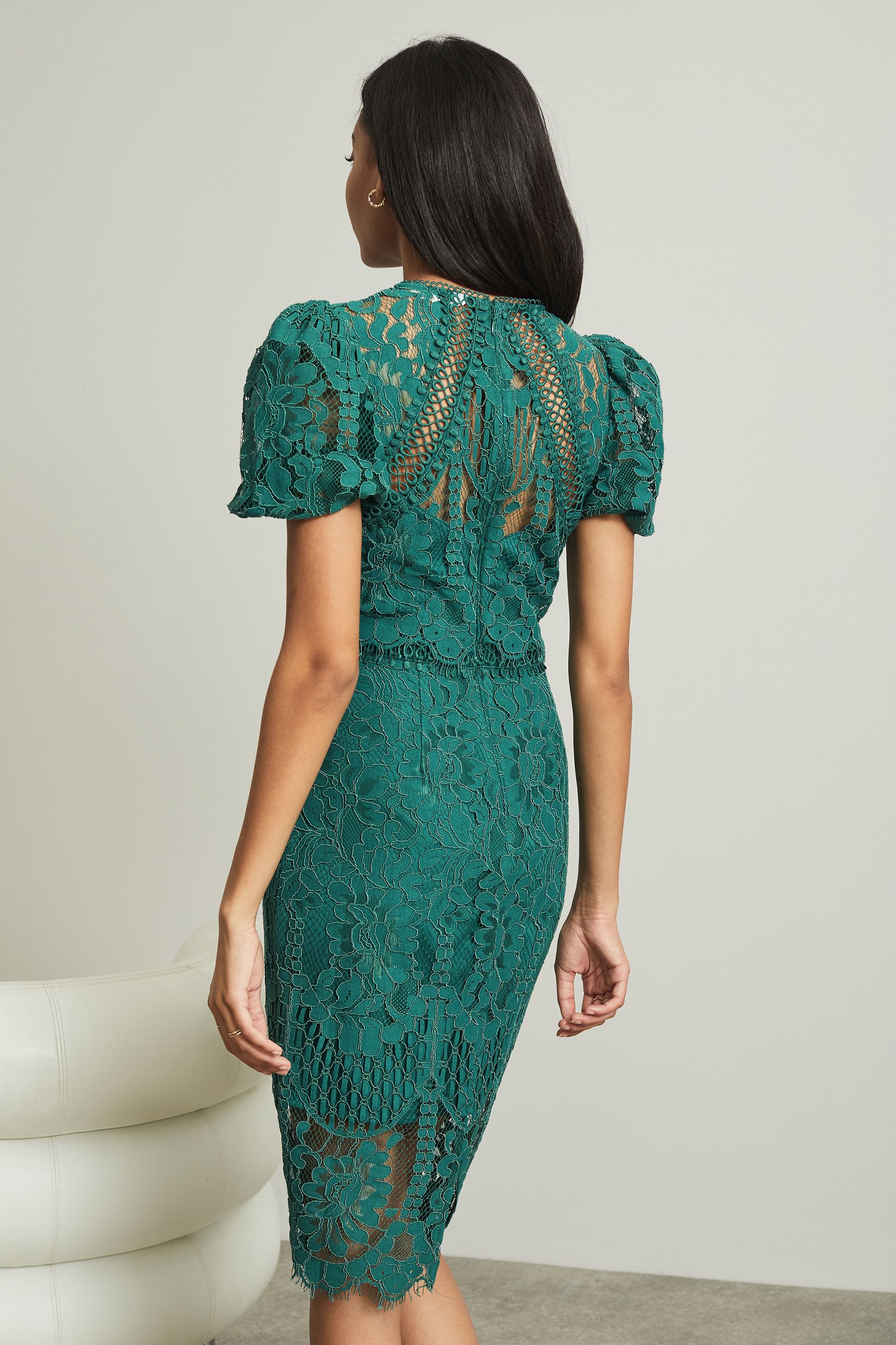 Lipsy green lace dress discount