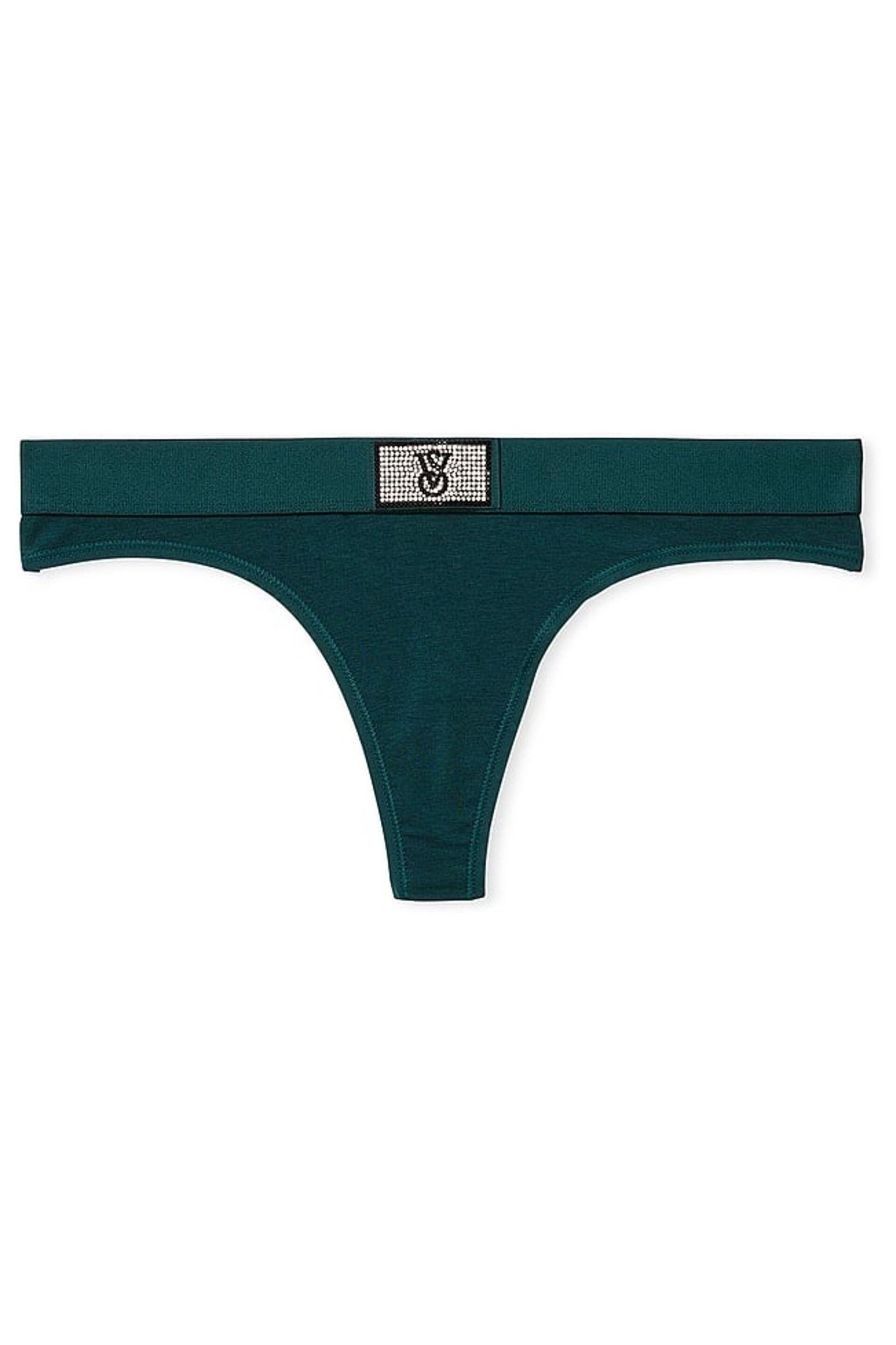 Victoria's Secret Black Ivy Green Thong Knickers - Image 3 of 3