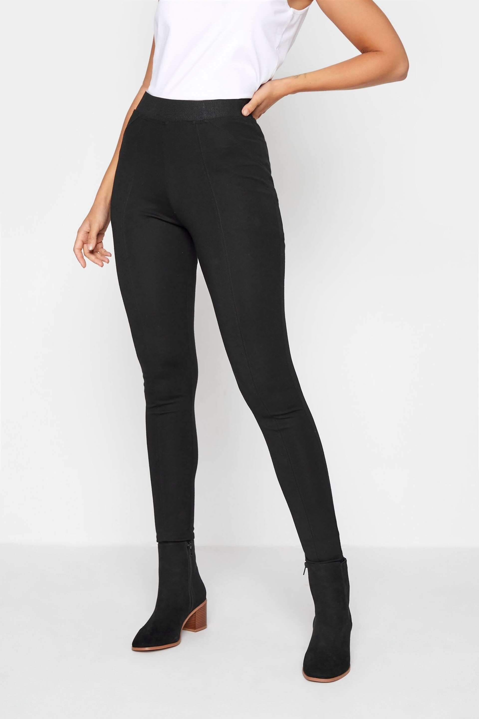 Long Tall Sally Black Ponte Seam Detail Legging - Image 2 of 4