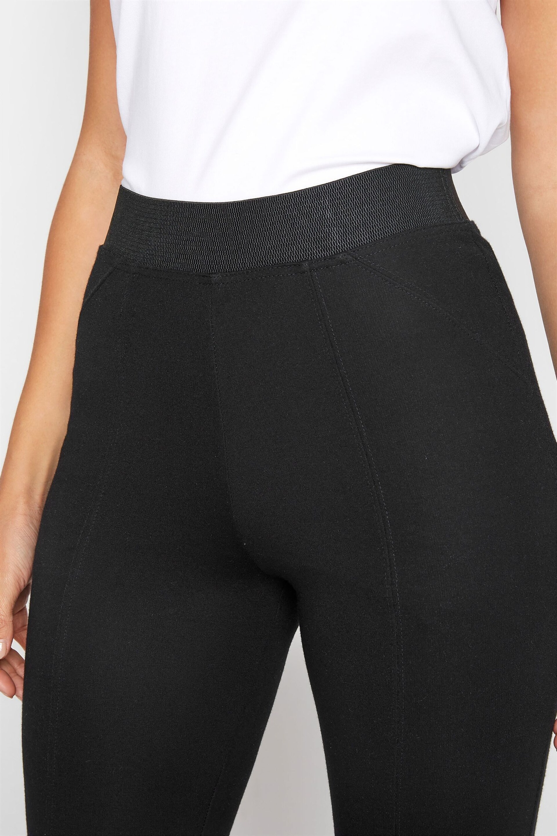 Long Tall Sally Black Ponte Seam Detail Legging - Image 3 of 4