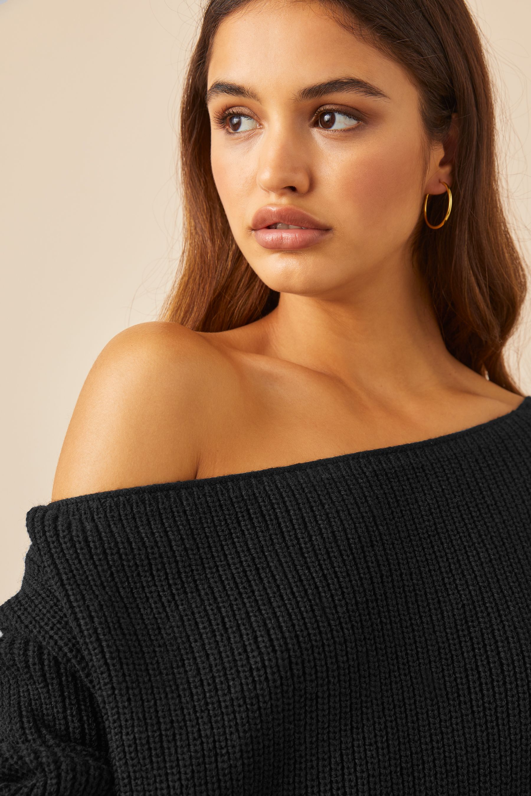 Buy Friends Like These Black Long Line Off The Shoulder Jumper from Next Luxembourg