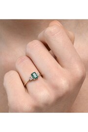 The Diamond Store Green Emerald 0.65ct And Diamond 9K Gold Ring - Image 5 of 6