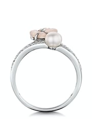 The Diamond Store Pink 4.5mm Pearl with Shell and Diamond Stellato Ring in 9K White Gold - Image 4 of 5