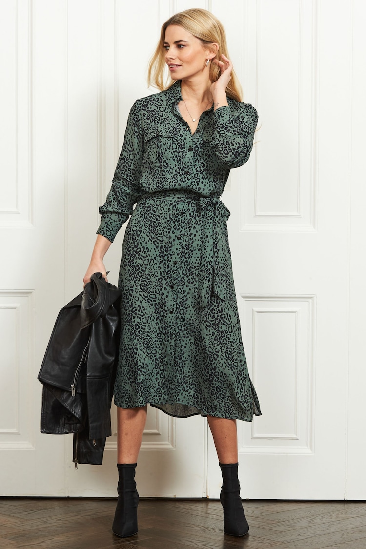 Sosandar Green Midi Shirt Dress - Image 1 of 4