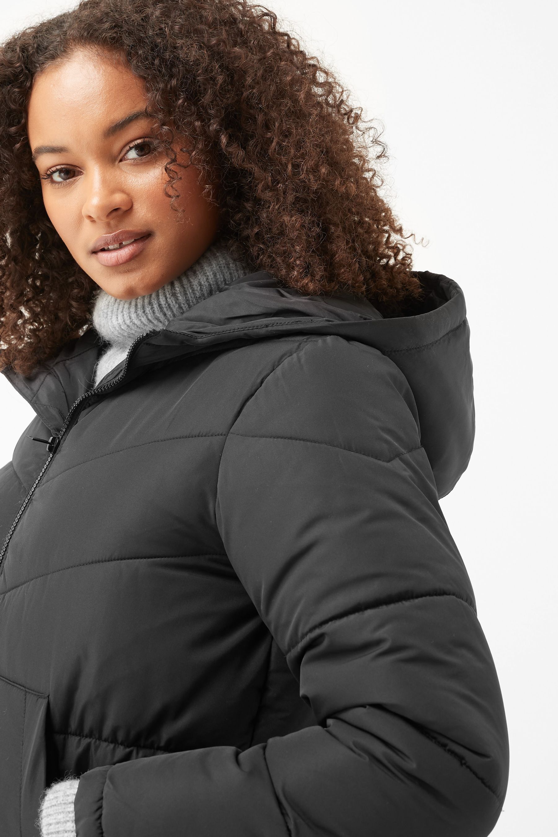 Noisy may hooded padded jacket hot sale