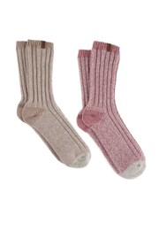 Totes Pink Twin Pack Thermal Wool Boot Socks - Image 1 of 5