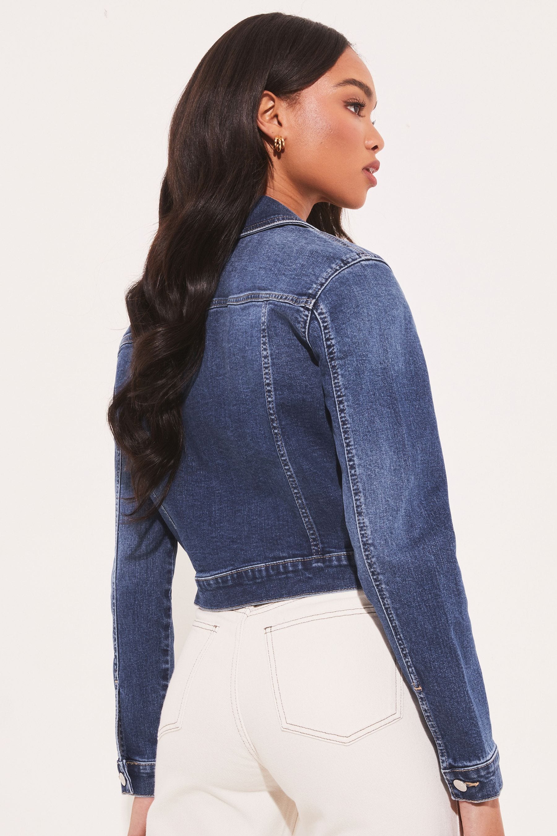 Buy Lipsy Blue Crop Denim Jacket from Next Luxembourg