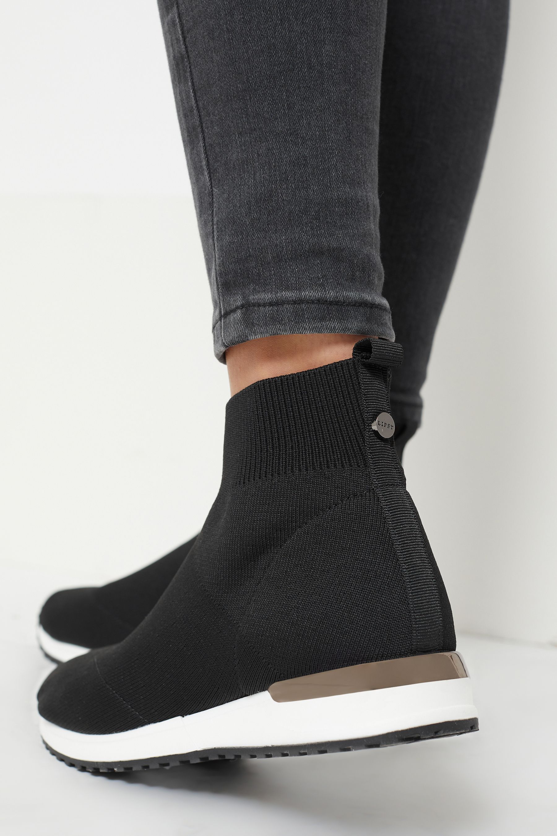 Buy Lipsy Black Knit Sock Trainer from Next Luxembourg