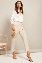 Friends Like These Camel Button Waist Tailored Tapered Trousers - Image 3 of 4