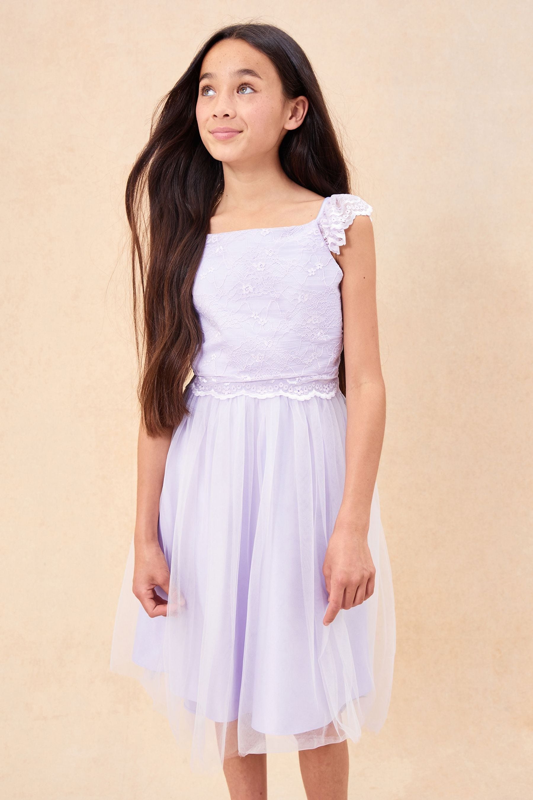 Lipsy purple lace dress discount