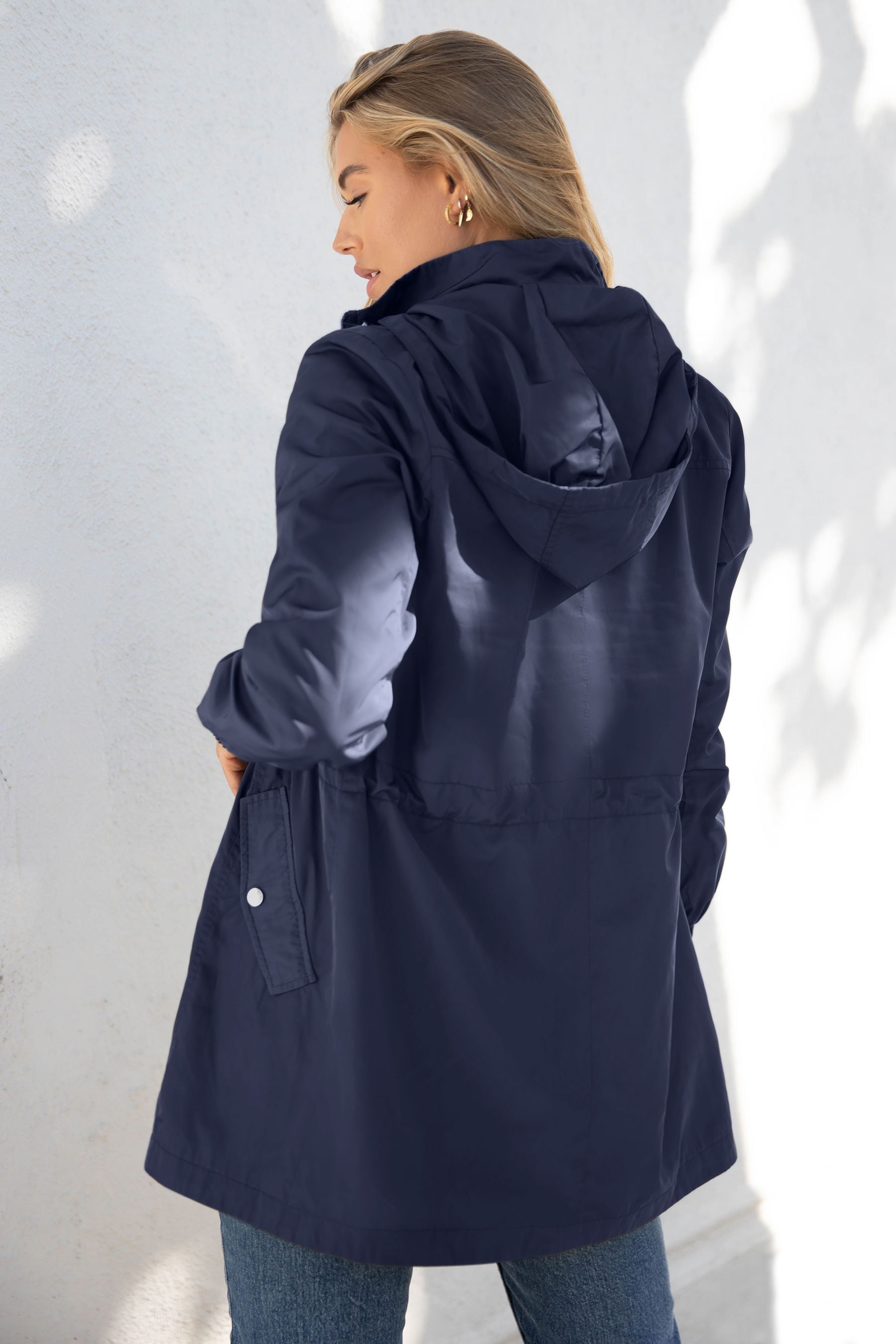 Buy Lipsy Navy Regular Shower Resistant Rain Mac from Next Luxembourg
