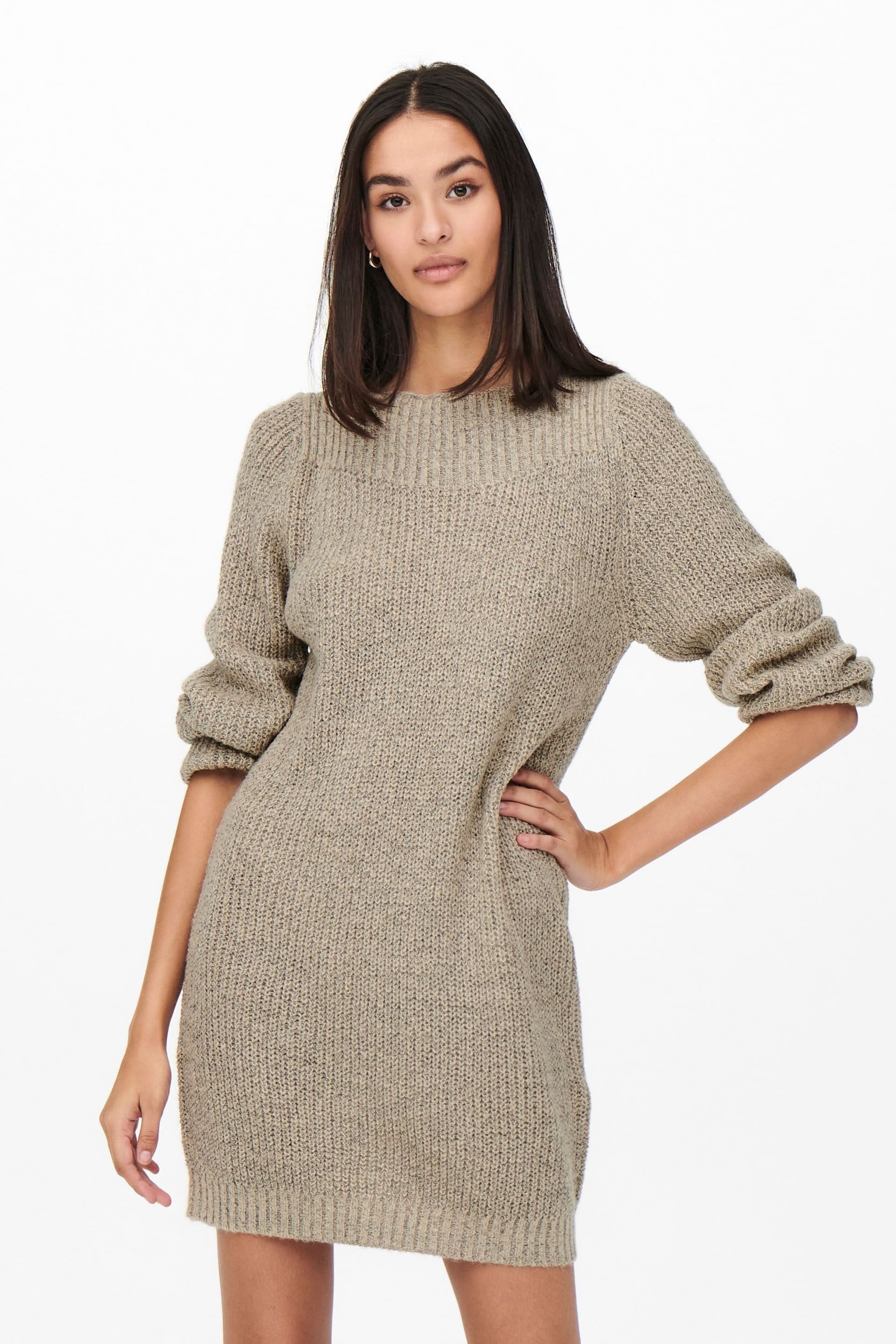 JDY Natural Knitted Dress - Image 1 of 7