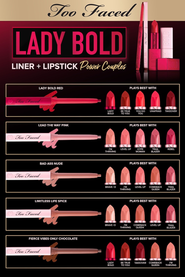 Too Faced Lady Bold Em-Power Pigment Creamy Lipstick - Image 5 of 5