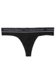 Victoria's Secret Black Thong Logo Knickers - Image 4 of 4
