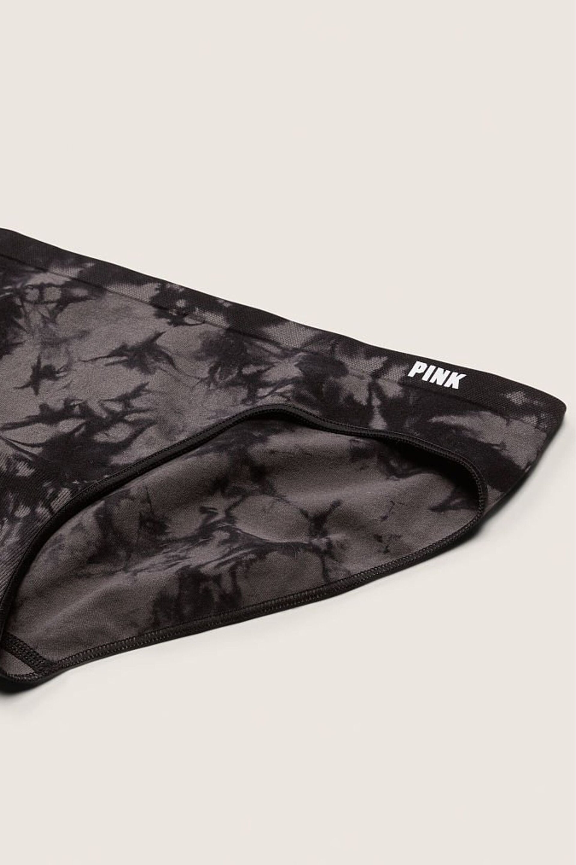 Victoria's Secret PINK Dark Charcoal Tie Dye Grey Bikini Seamless Knickers - Image 4 of 4