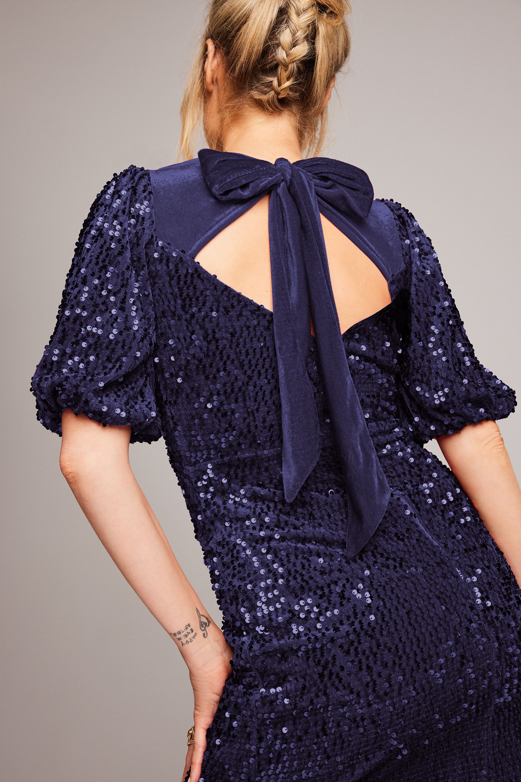 Next navy glitter dress clearance
