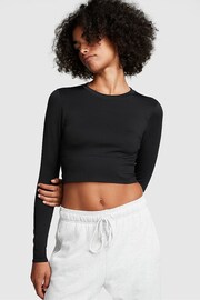 Victoria's Secret Pure Black Active Long Sleeve T-Shirt - Image 1 of 3