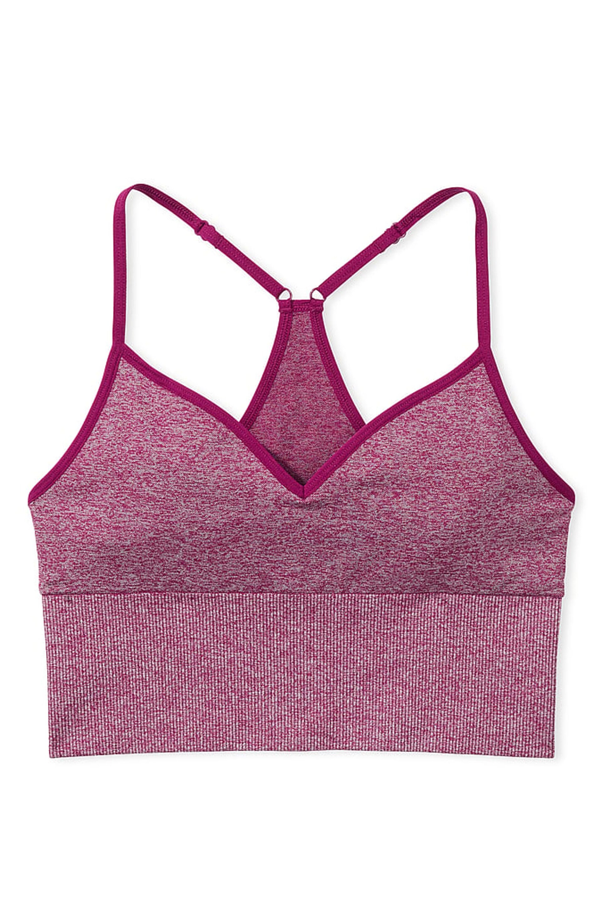 Victoria's Secret PINK Vivid Magenta Marl Pink Cropped Sports Bra - Image 4 of 4