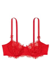 Victoria's Secret Lipstick Red Lace Unlined Balcony Bra - Image 1 of 7