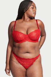 Victoria's Secret Lipstick Red Lace Unlined Balcony Bra - Image 2 of 7