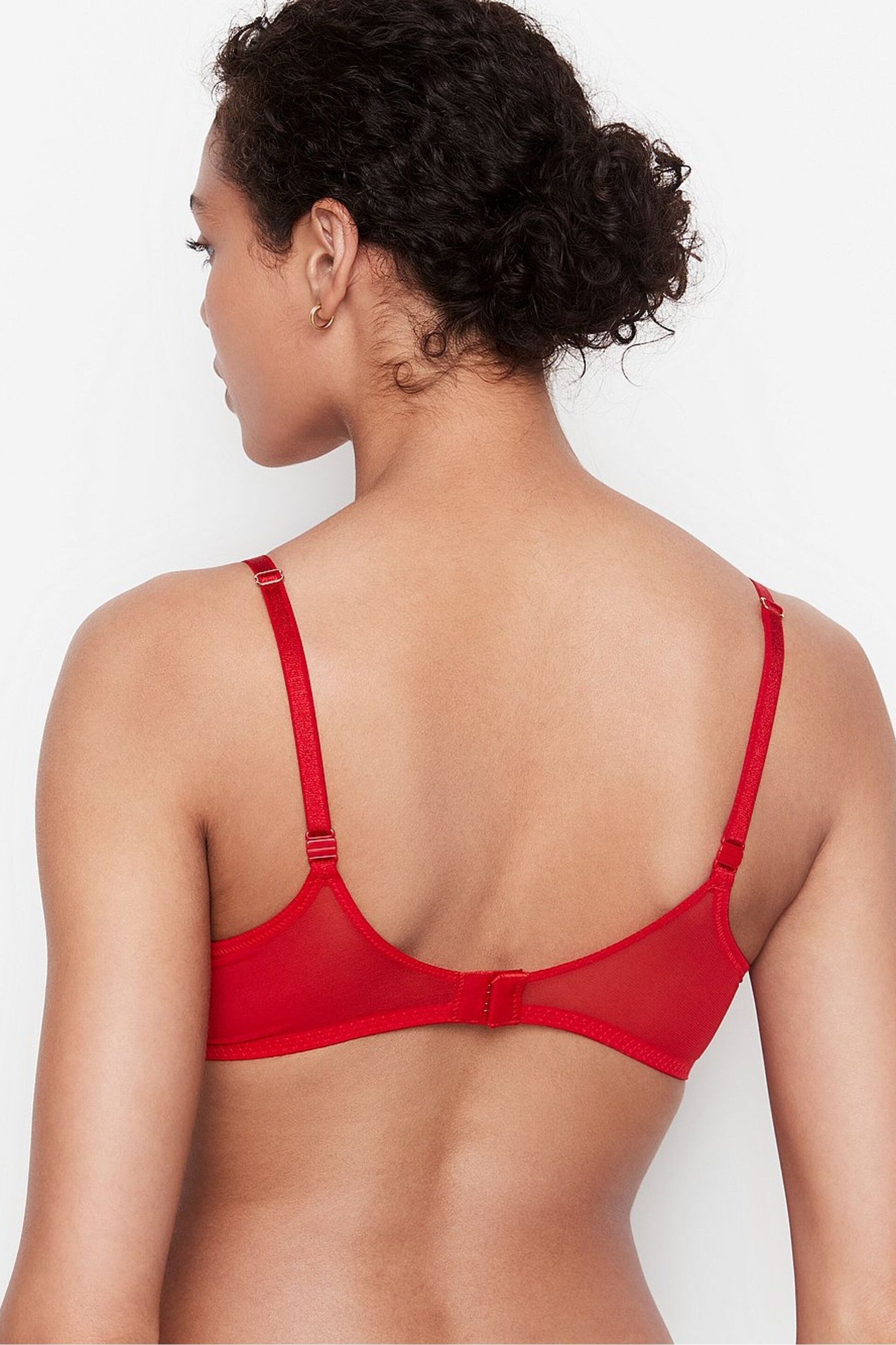 Victoria's Secret Lipstick Red Lace Unlined Balcony Bra - Image 6 of 7