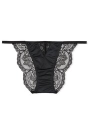 Victoria's Secret Black Cheeky Shine Strap Knickers - Image 3 of 4