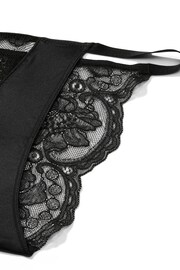 Victoria's Secret Black Cheeky Shine Strap Knickers - Image 4 of 4