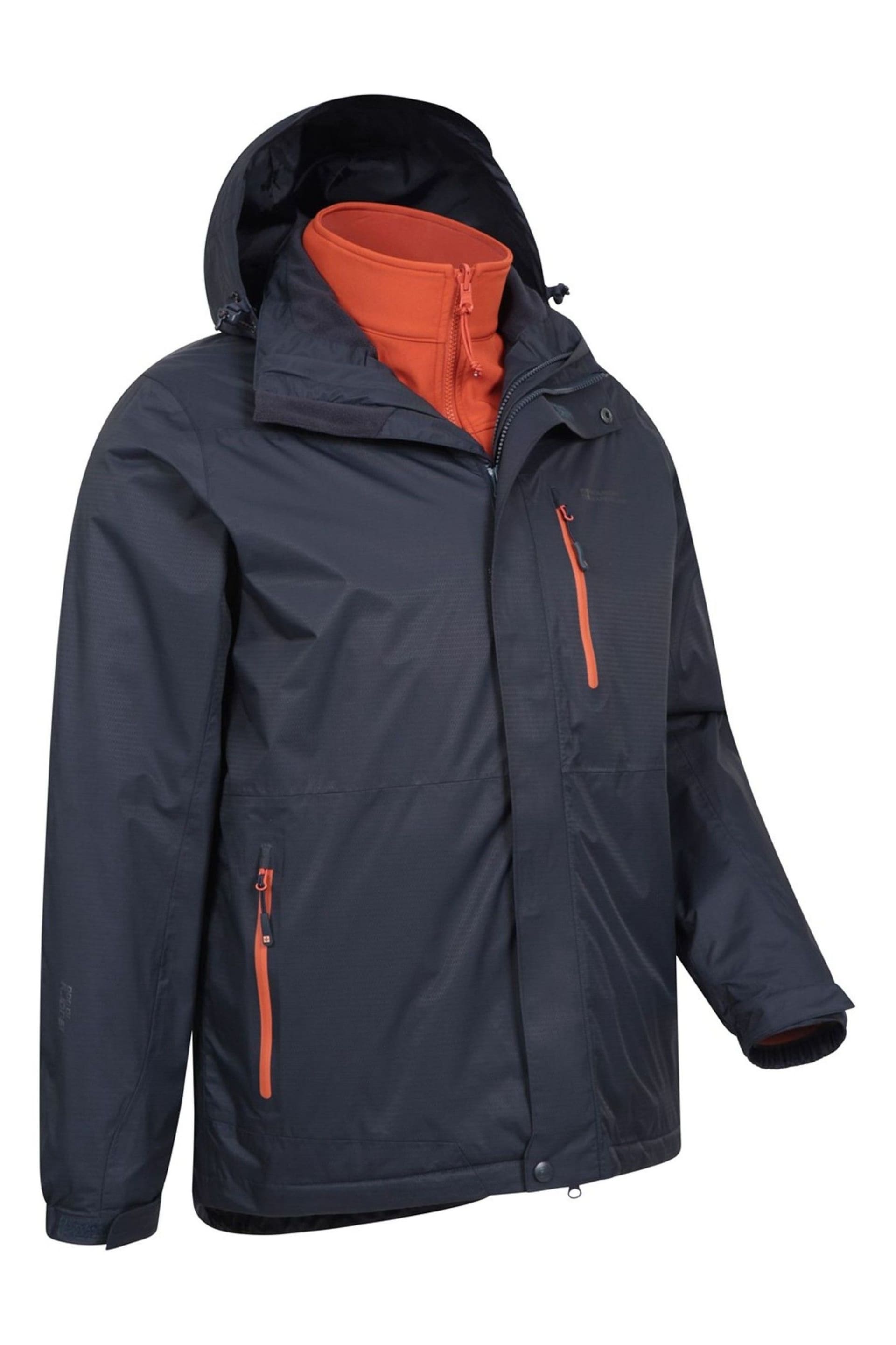 Mountain Warehouse Blue Bracken Extreme 3 In 1 Mens Waterproof Jacket - Image 4 of 6