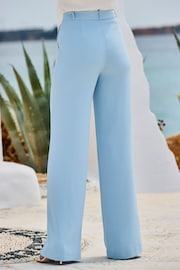 Sosandar Blue Fluid Wide Leg Trouser - Image 5 of 5
