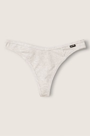 Victoria's Secret PINK Heather Stone Grey Thong Cotton Knickers - Image 1 of 2