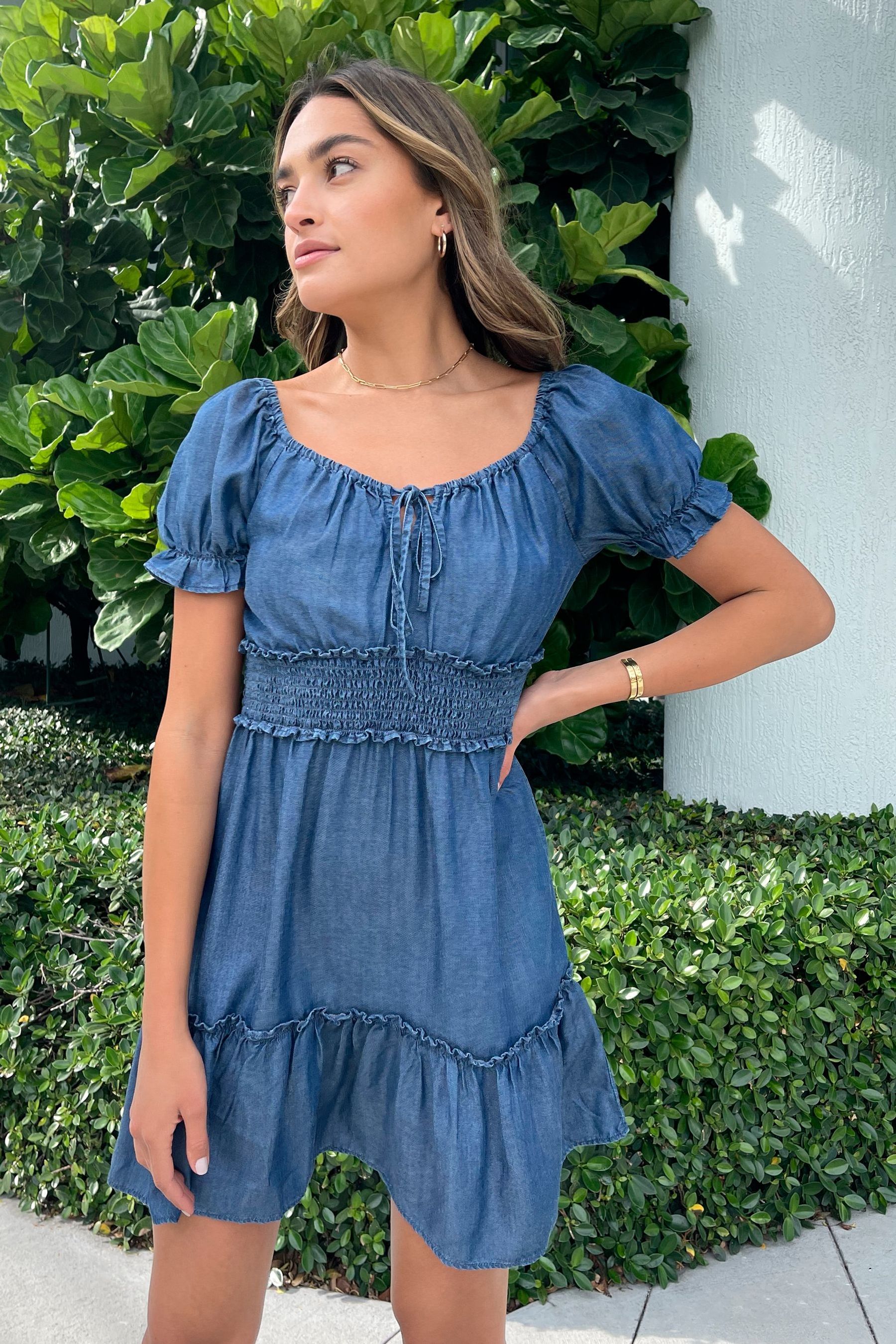 Denim milkmaid dress shop