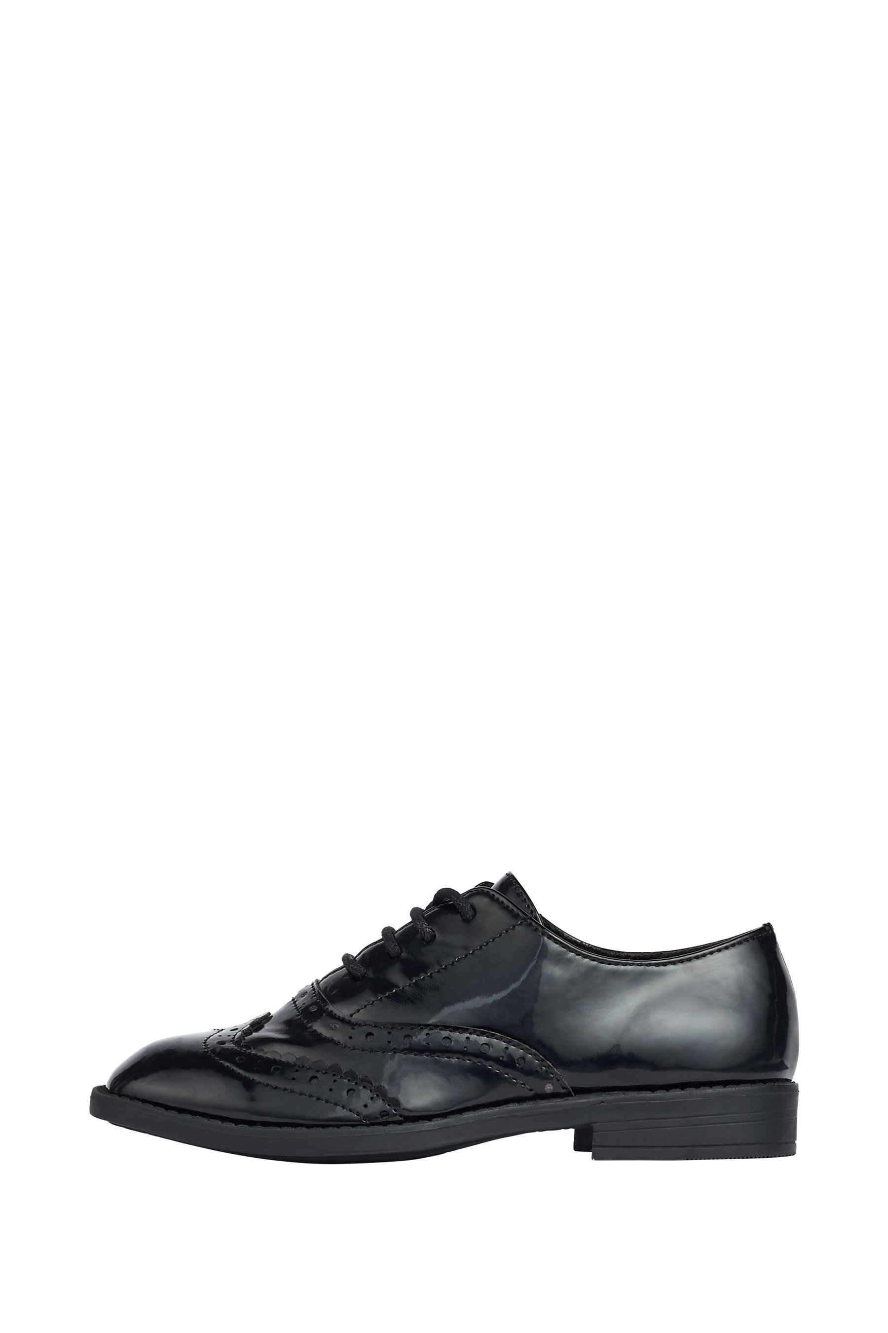 Buy Lipsy Black Lace Up Flat Patent Brogue School Shoe from the Next UK online shop