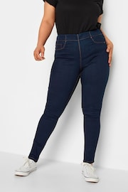 Yours Curve Blue Pull On Jenny Jeggings - Image 1 of 3