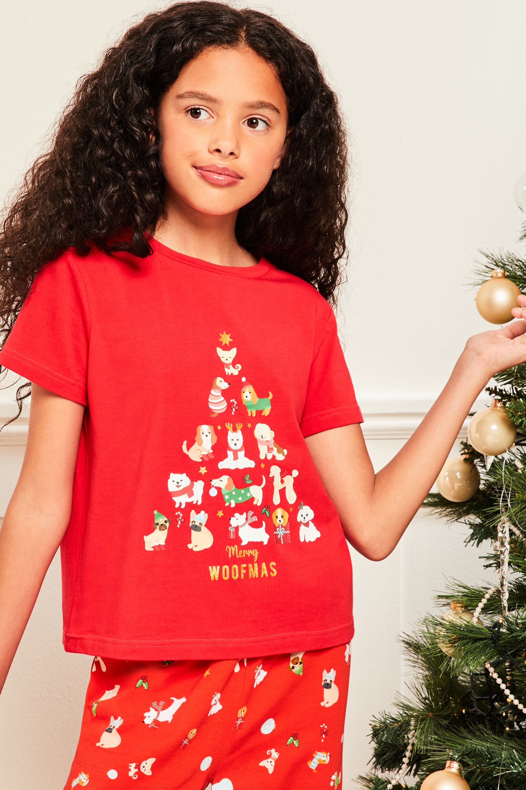 Buy Lipsy Red Christmas Short Sleeve Long Leg Pyjamas from Next Estonia