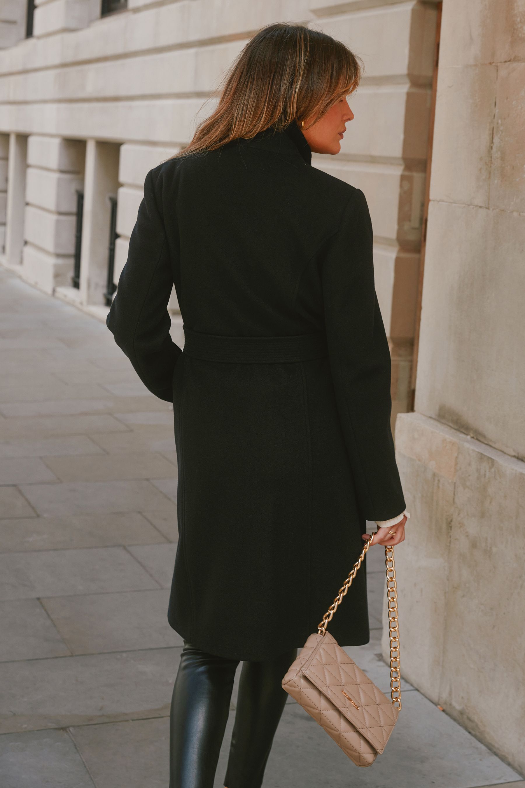 Buy Lipsy Black Military Wrap Coat from Next Belgium